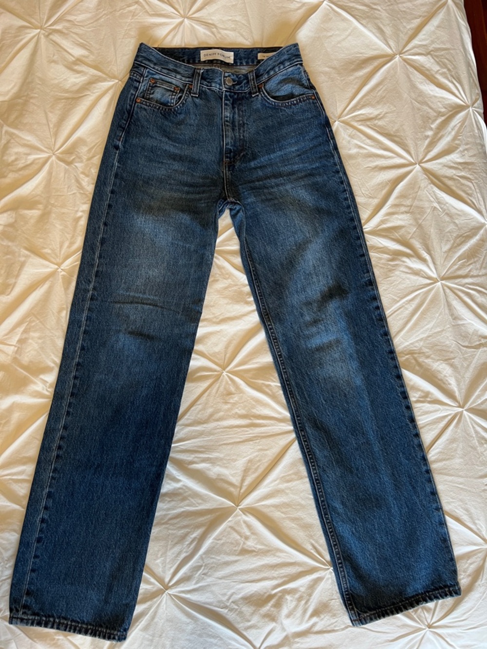 Denim Forum Women's Straight-Leg Jeans - Dark Indigo Blue